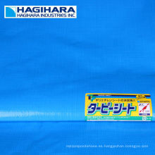 Durable # 2000, # 2500, # 3000 tipo de rollo de lona PE. Fabricado por Hagihara Industries. Hecho en Japón (tela de encerado azul)